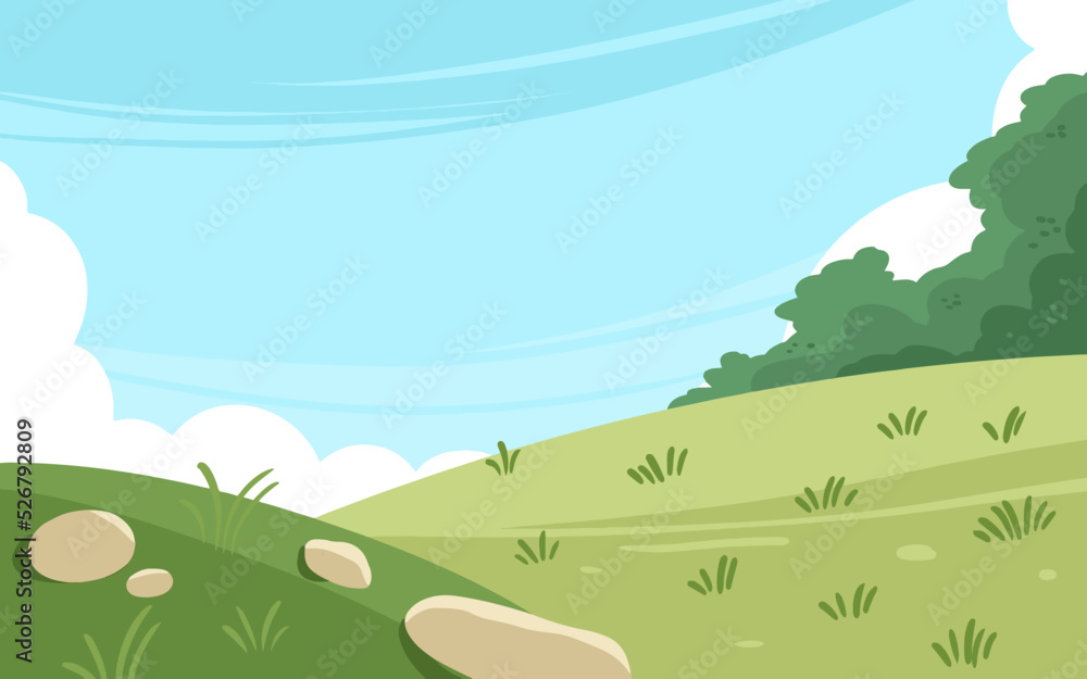 Obraz premium landscape cartoon illustration vector