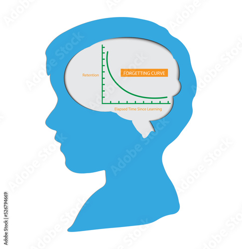 illustration of biology, forgetting curve psychology, The Forgetting Curve, or the Ebbinghaus Curve of Forgetting, is an influential memory model, loss of memories