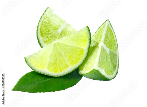 Photo green lime citrus fruit