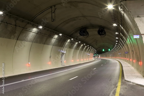 Road tunnel in the mountains in northern Israel.