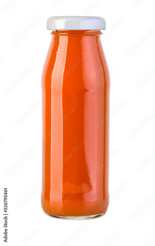 Bottle of carrot juice isolated Bottle of carrot juice isolated