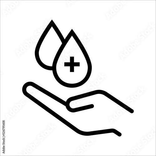 Hematology Blood cell, vessel, dna test, biochemical microscope vector illustrations for donor day on white background