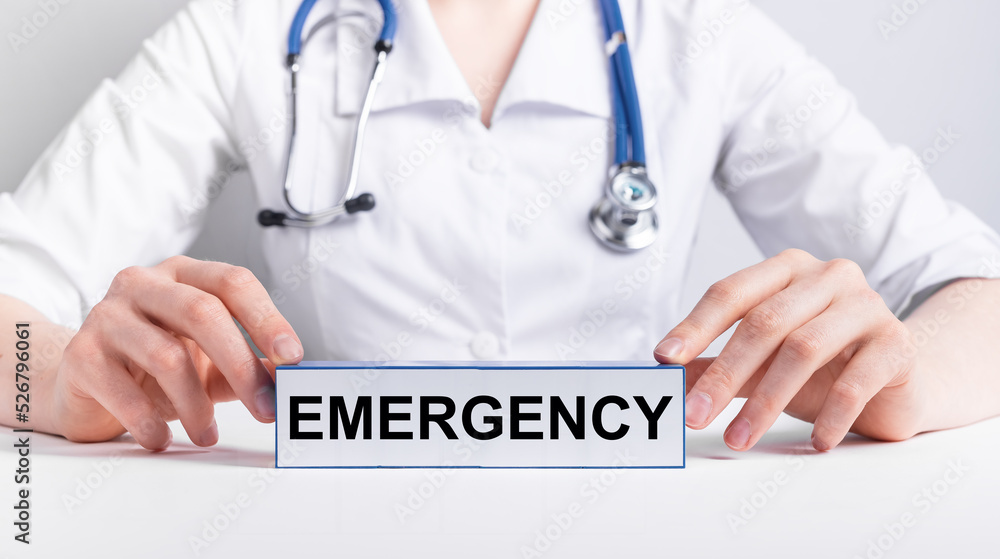 Emergency, urgent medical issue situation concept, word Emergency, urgent medical issue situation concept, word