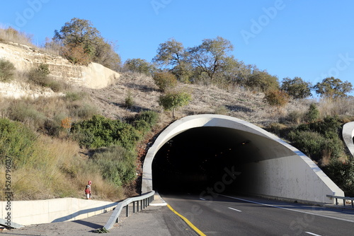 Road tunnel in the mountains in northern Israel.