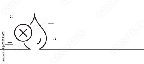 No waterproof line icon. Water resistant sign. Drop protection symbol. Minimal line illustration background. No waterproof line icon pattern banner. White web template concept. Vector