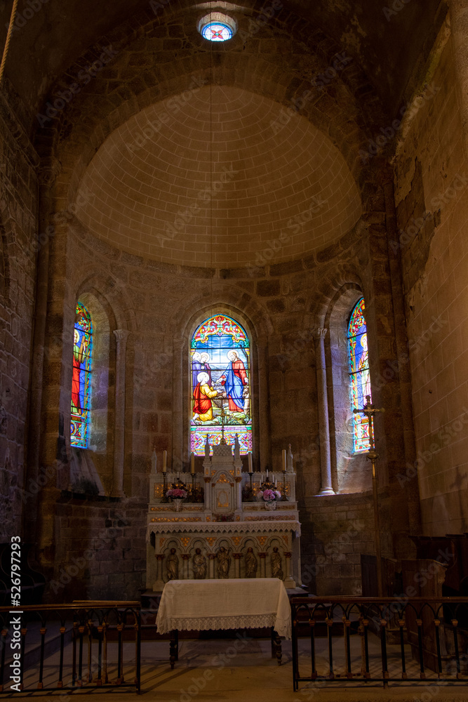 The interior of the church at Malval, Creuse.