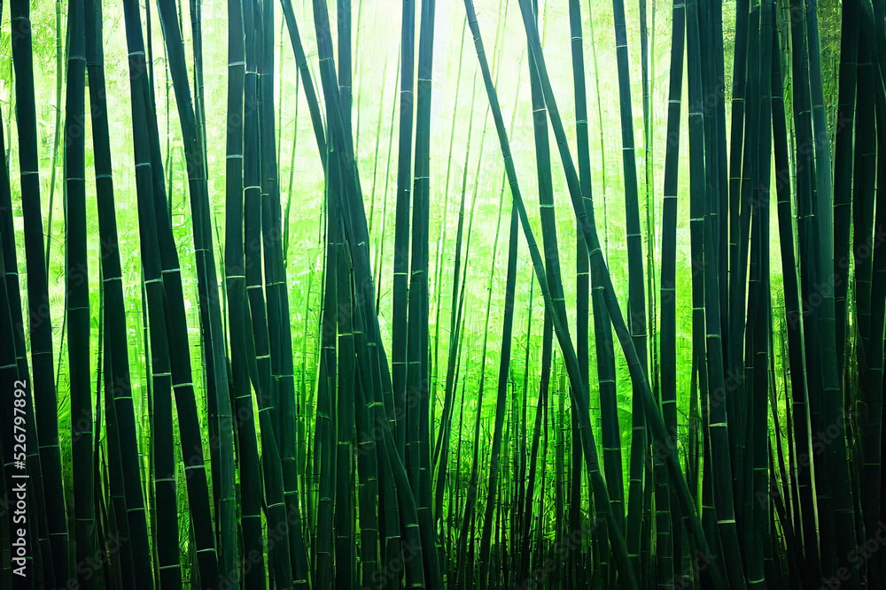 Fototapeta premium The Bamboo wall background ,3D illustration.
