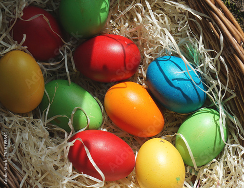 self-dyed Easter eggs in ar...