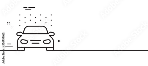 Car wash line icon. Automatic cleaning sign. Clean vehicle symbol. Minimal line illustration background. Car wash line icon pattern banner. White web template concept. Vector