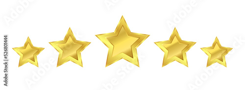 Vector illustration of 5 gold stars