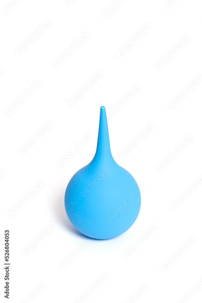 Blue medical syringe isolated on white background.... Blue medical syringe isolated on white background....