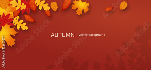 Autumn vector Horizontal Red Background