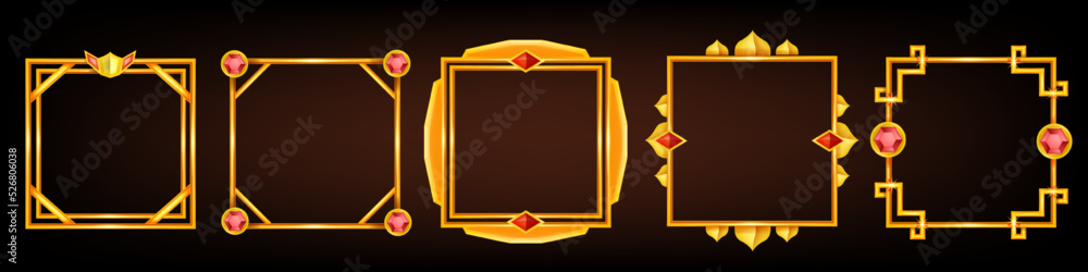 Game Frame Vector Set, Medieval Ancient Facecam Menu, Avatar UI Fantasy ...