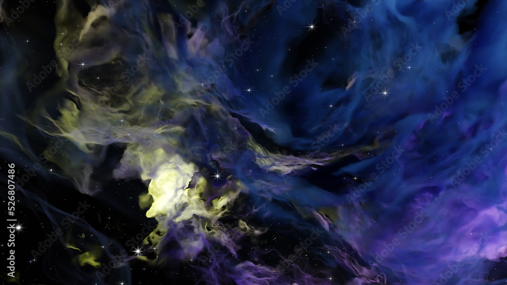 Obraz premium 3D Render Space galaxy cloud cosmos realistic illustration background