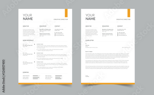 Modern Resume Template, Resume and Cover Letter Layout Vector Template