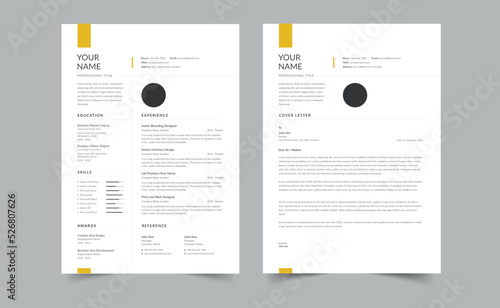 Elegant resume template, Minimalist Resume and Cover Letter Set