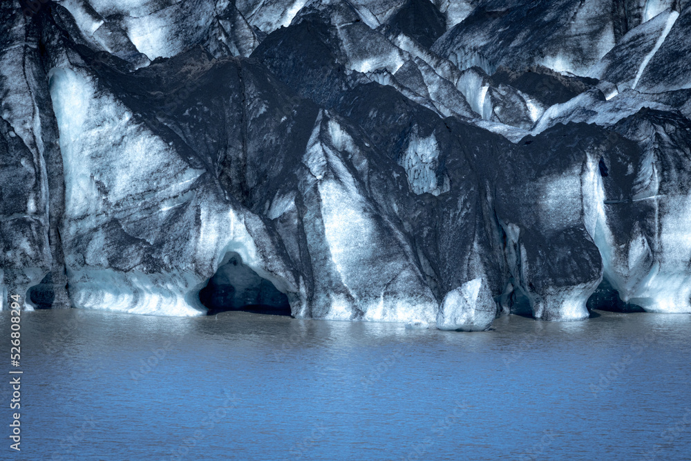 Sólheimajökull glacier in Iceland - ice patterns and cracks