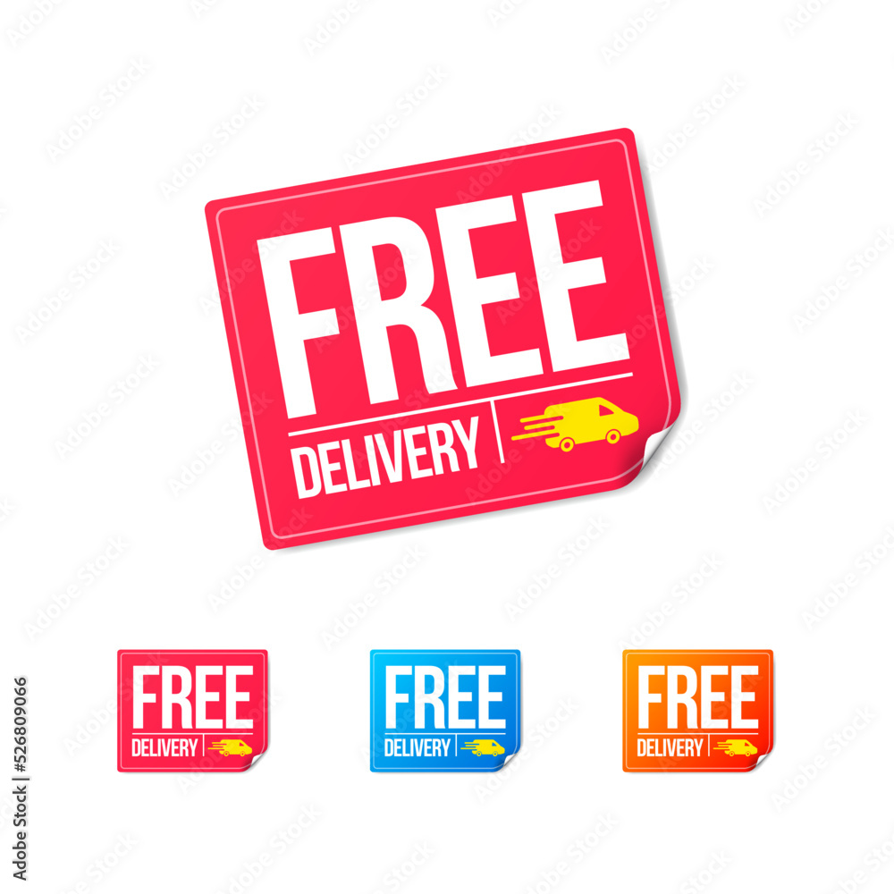 Free Delivery Shopping Sticker Set Free Delivery Shopping Sticker Set