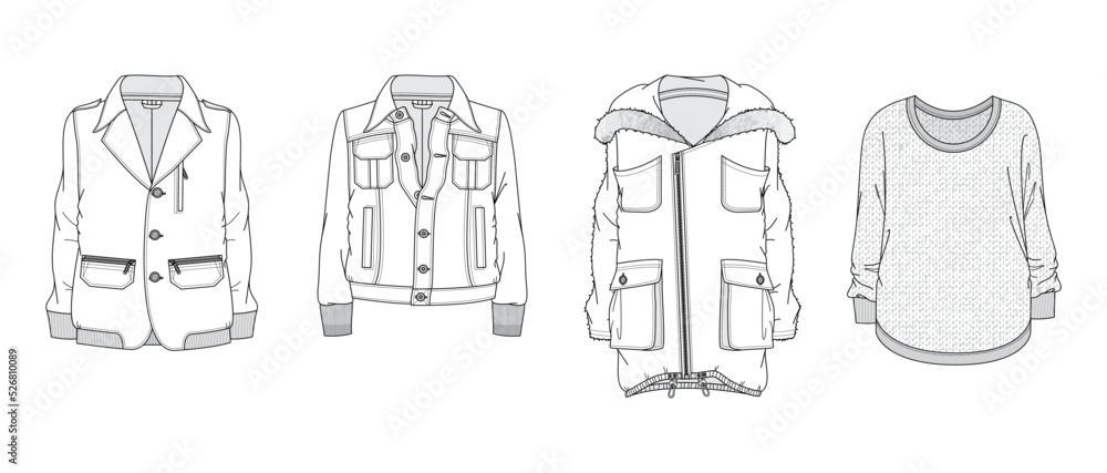 Set of men's clothes. Tops sketch for the fashion industry. Set of men's clothes. Tops sketch for the fashion industry.