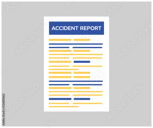 Accident Report, Process after car accident and traffic concept logo design. Insurance policy, Process after car accident and traffic concept vector design and illustration.
