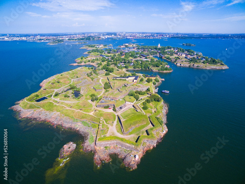 Aerial view of Suomenlinna fortress in Helsinki, Finland photo