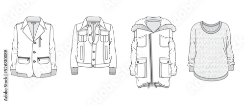 Set of men's clothes. Tops sketch for the fashion industry.
