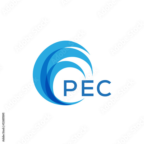 PEC letter logo. PEC blue image on white background. PEC Monogram logo design for entrepreneur and business. PEC best icon.
