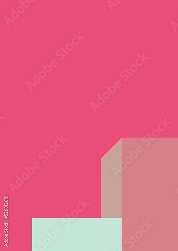 geometric architecture background with minimal design on tone color background. Geometric elements with abstract modern wall decoration. vector illustration