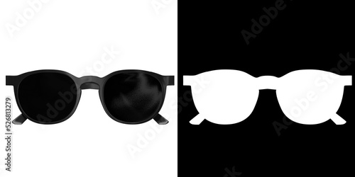 3D rendering illustration of sunglasses with a Boston frame