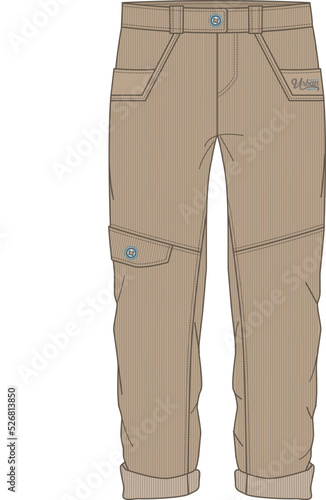  Cord trousers. Corduroy trousers Technical drawing fashion. Pant