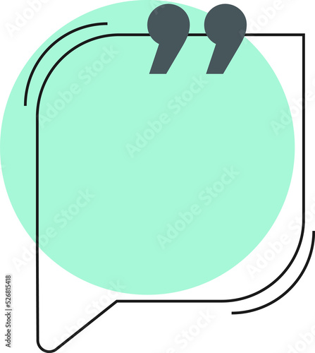 Green Quote bubbles, Quote frames templates. Text in brackets, citation empty speech bubbles, Textbox isolated, PNG file.	
