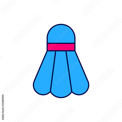 Filled outline Badminton shuttlecock icon isolated on white background. Sport equipment. Vector