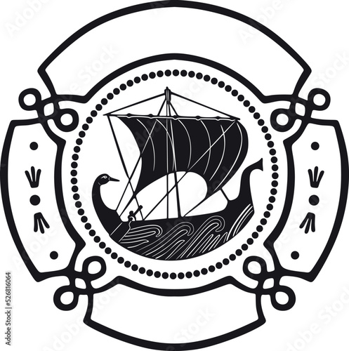 old sailboat logo black design