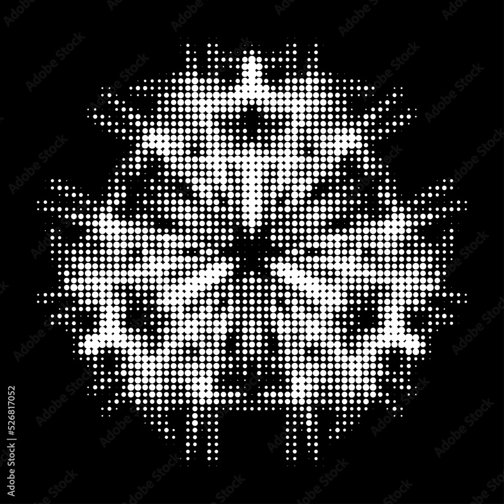 Perfaration Vector Dotted background from a transparent polka dot halftone mandala. A ...