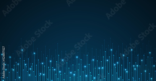 Technology background. Big data visualization. Tech abstract data lines with dots. Circuit board. Motherboard