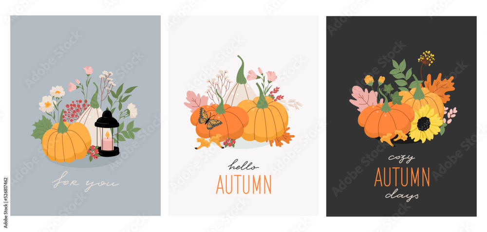 Autumn mood greeting card set