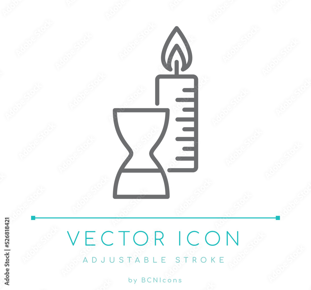 Candle Burn Time Line Icon Candle Burn Time Line Icon