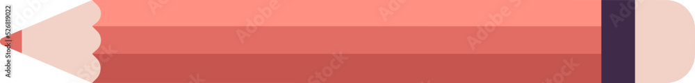 Vector red wooden pencil with rubber eraser. Sharpened detailed office mockup, school instrument, creativity, idea, education and design symbol. Isolated illustration, white background Vector red wooden pencil with rubber eraser. Sharpened detailed office mockup, school instrument, creativity, idea, education and design symbol. Isolated illustration, white background
