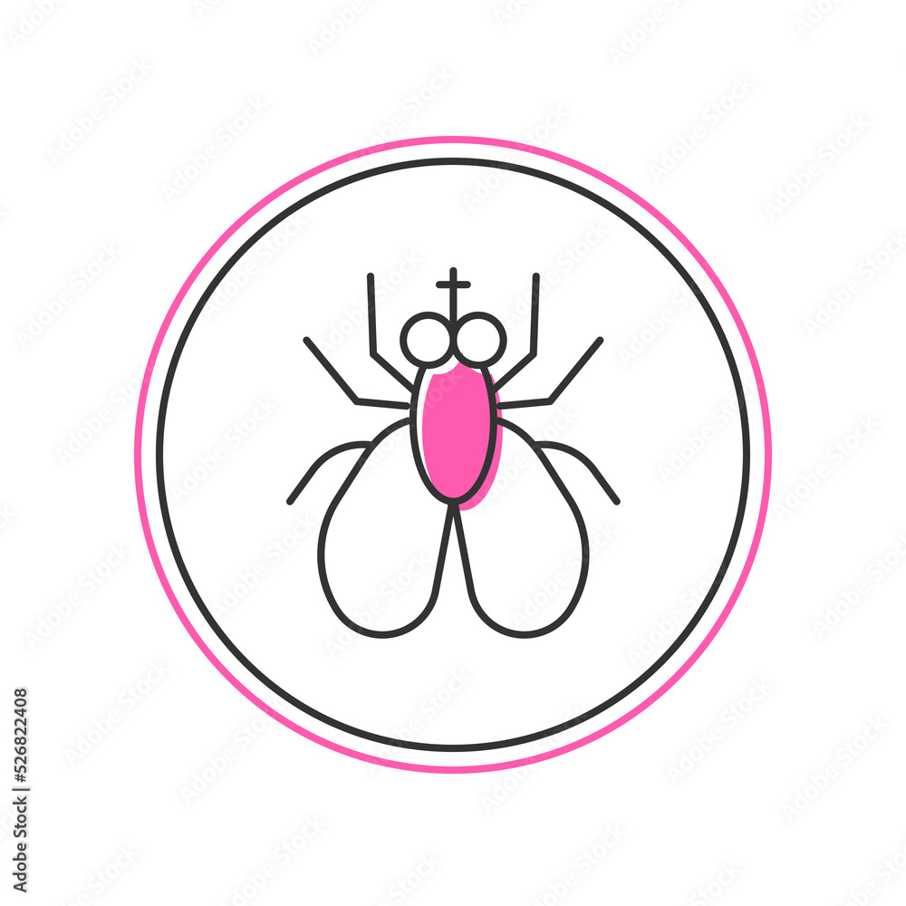 Filled outline Insect fly icon isolated on white background. Vector Filled outline Insect fly icon isolated on white background. Vector