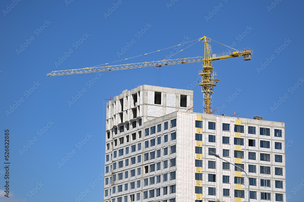 construction, crane, building, sky, architecture, site, industry, concrete, development, buildings, steel, house, city, business, engineering, build, tower, work, cranes, skyscraper, new, blue, struct