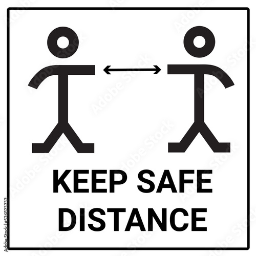 Keep safe distance warning symbol