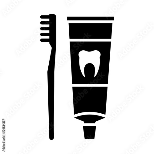 Szczoteczka i  pasta  do zębów - ikona wektorowa