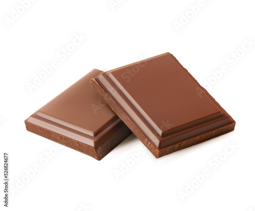 Two broken pieces of chocolate. Detailed vector illustration isolated on white background . Great for your design. EPS10.