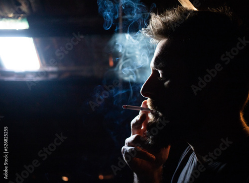 addicted man smoking a cigarette quit smoking