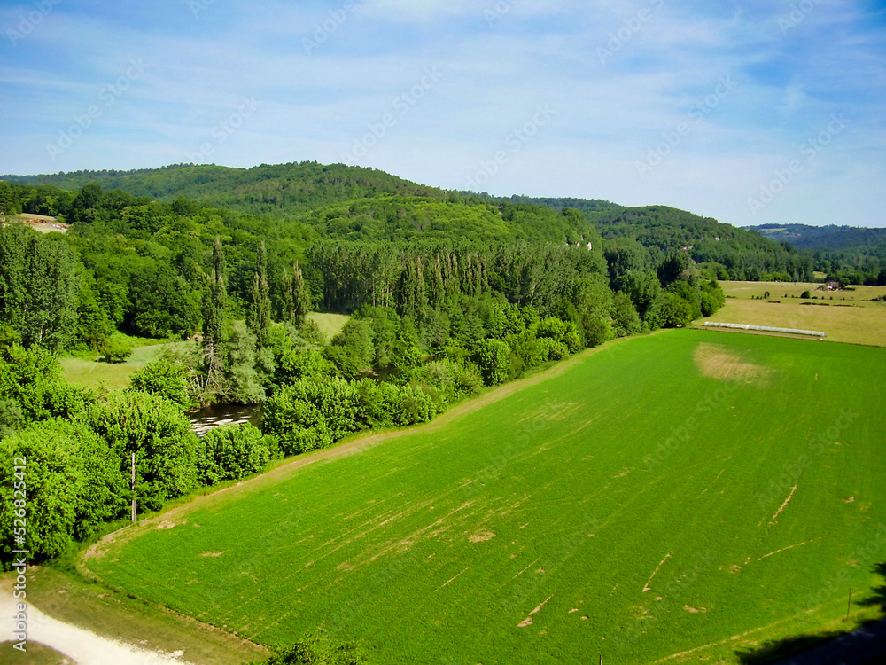 View of the Vezere valley in the Dordogne, France
View of the Vezere valley in the Dordogne, France