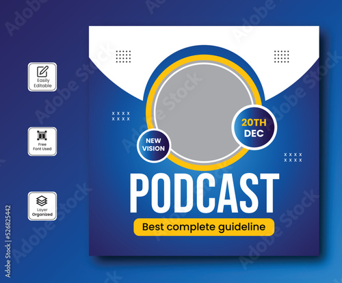 Podcast talk show unique social media banner design 
