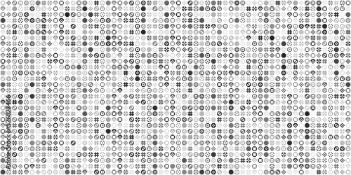 Monochrome geometric grid Pixel Art background Modern black and white abstract mosaic texture