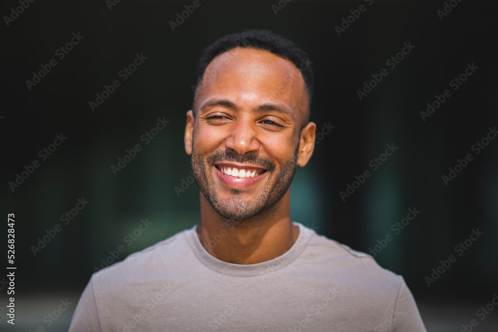 Obraz premium Portrait of happy african american man