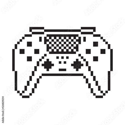 Video game controller vector illustration Gamepad sign Pixel art style