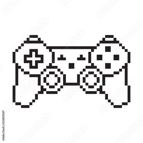 Video game controller vector illustration Gamepad sign Pixel art style